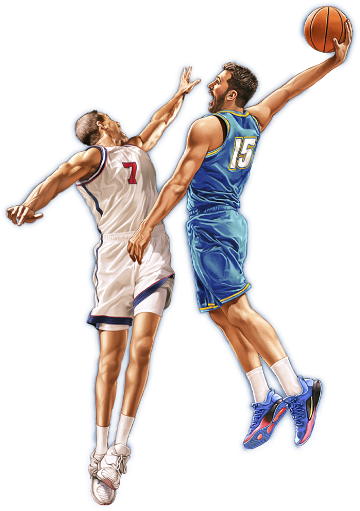 Ilustración de jugadores de Basket Manager